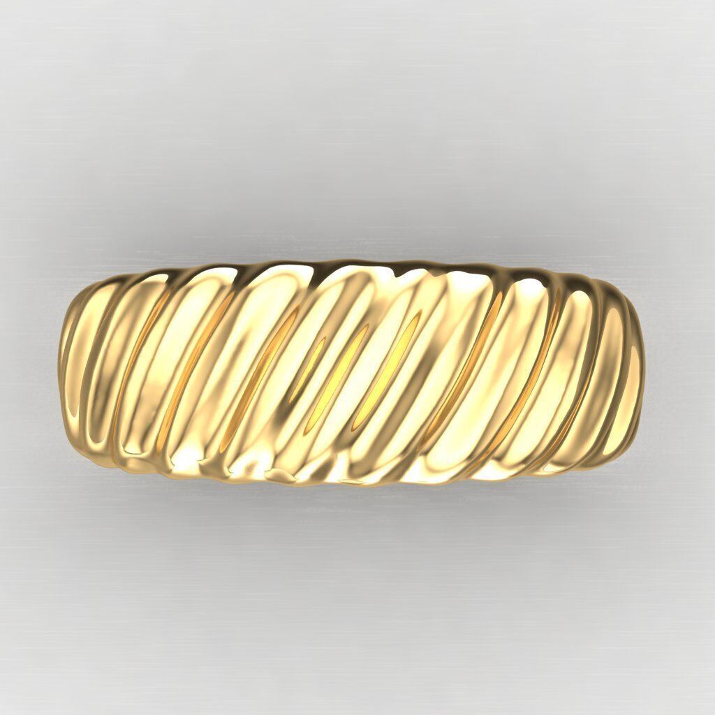 Light Gold Diamond Men Ring 2MR061 3D model_9