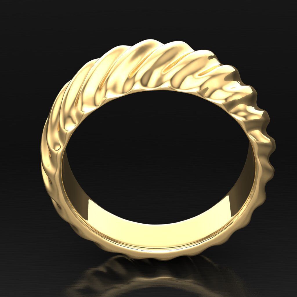 Light Gold Diamond Men Ring 2MR061 3D model_3