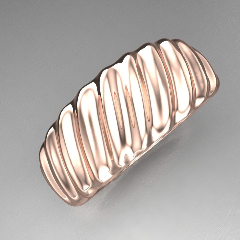 Light Gold Diamond Men Ring 2MR061 3D model_10