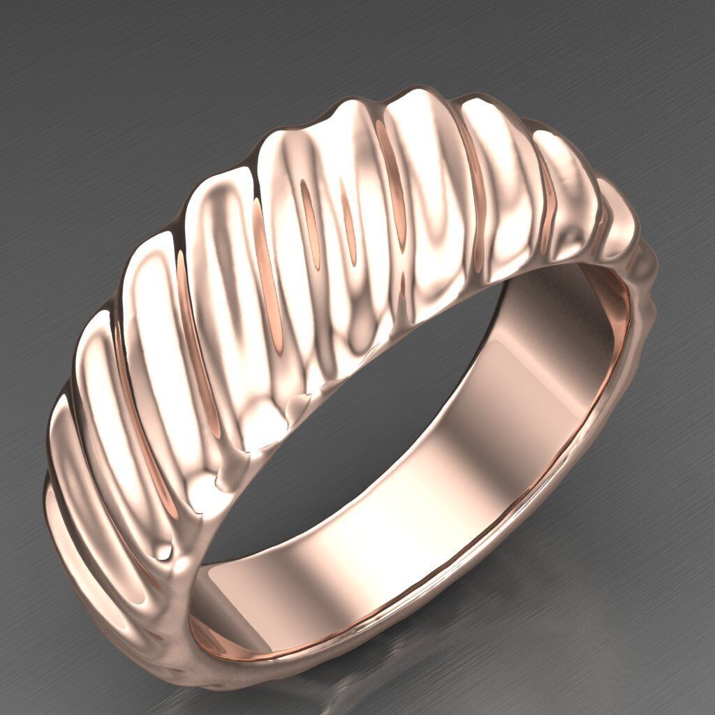 Light Gold Diamond Men Ring 2MR061 3D model_5