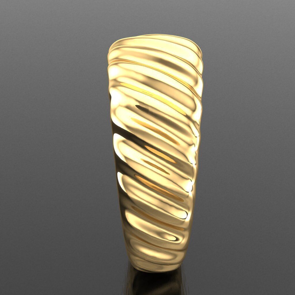 Light Gold Diamond Men Ring 2MR061 3D model_12