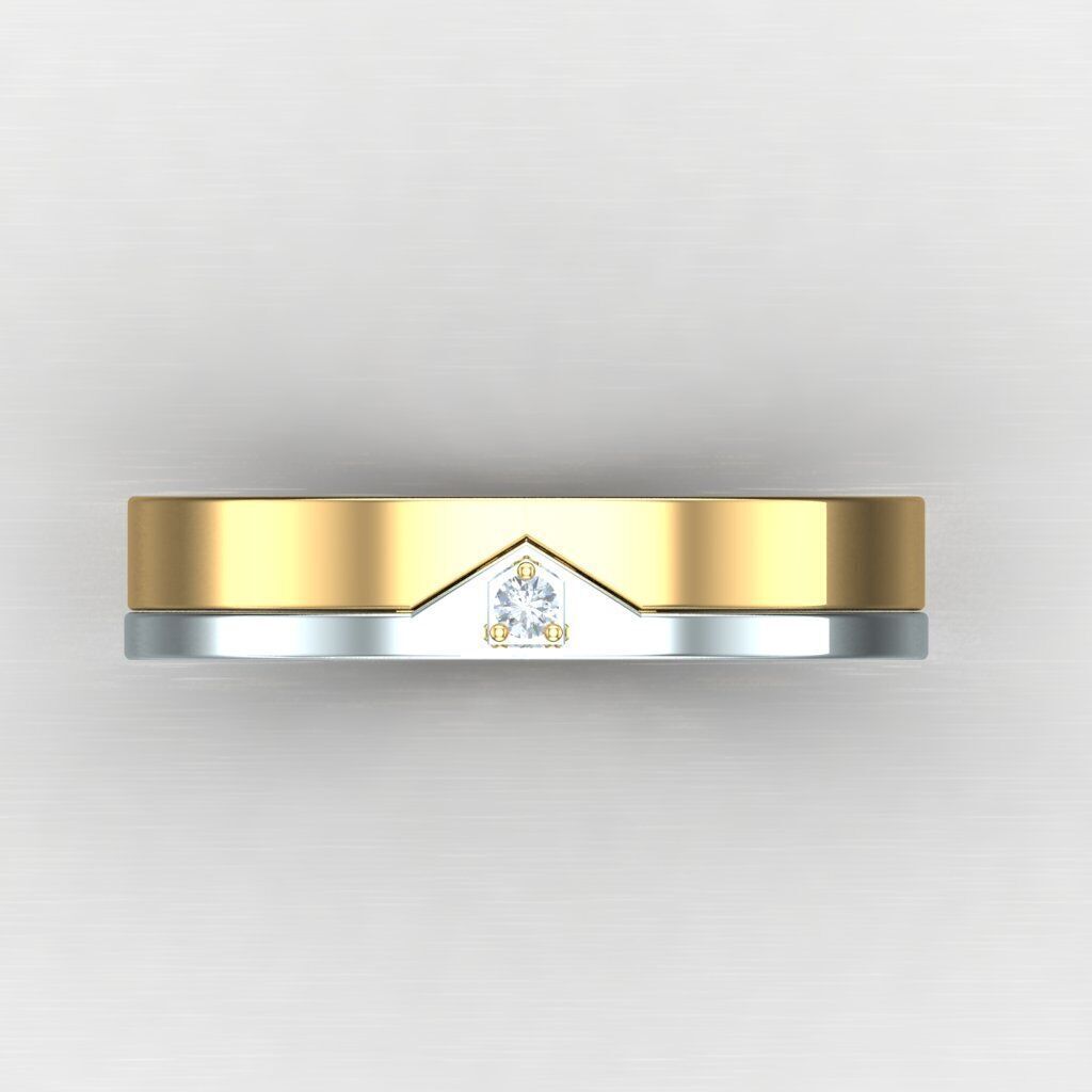 Light Gold Diamond Men Ring 2MR062 3D model_10