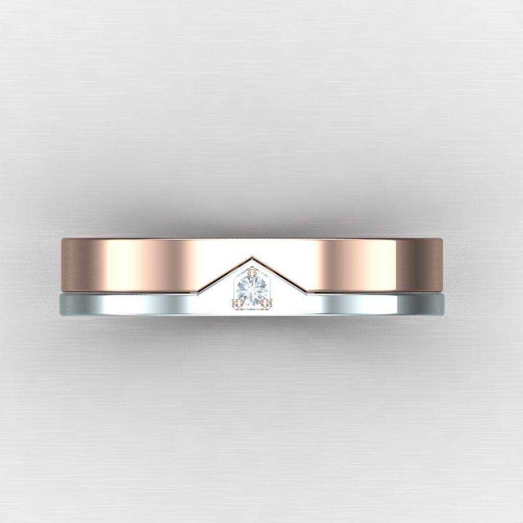 Light Gold Diamond Men Ring 2MR062 3D model_9