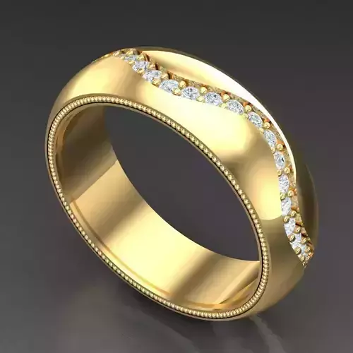 Light Gold Diamond Men Ring 2MR063