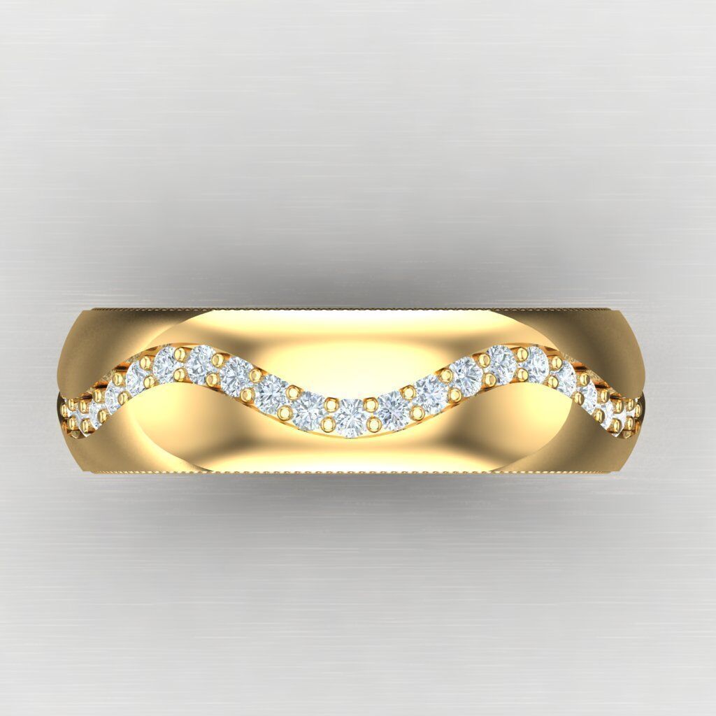 Light Gold Diamond Men Ring 2MR063 3D model_10