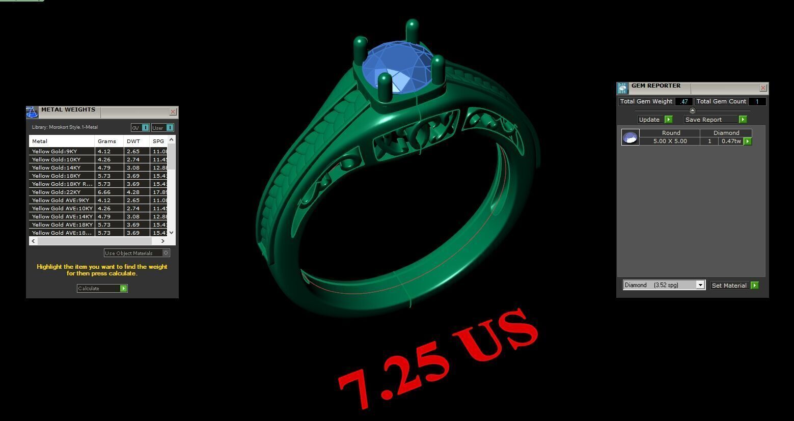 Light Gold Diamond Men Ring 2MR065 3D model_4