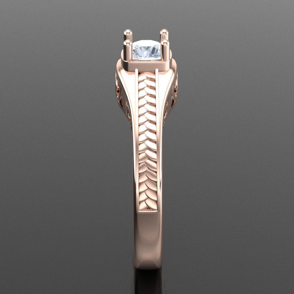 Light Gold Diamond Men Ring 2MR065 3D model_12