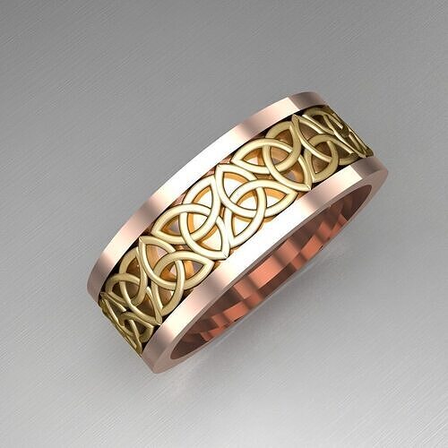 Light Gold Diamond Men Ring 2MR067 3D print model