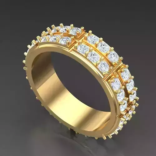 Light Gold Diamond Men Ring 2MR069