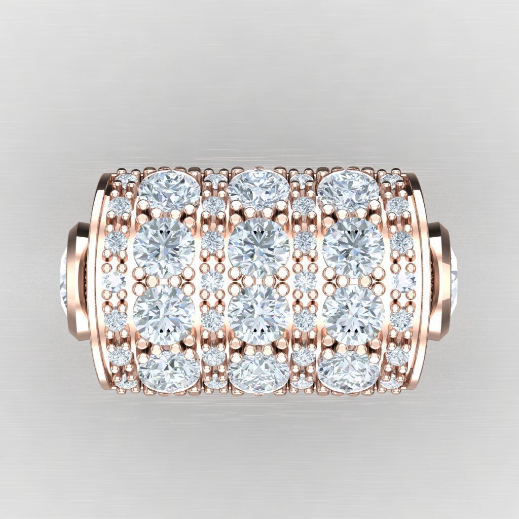 Light Gold Diamond Men Ring 2MR071 3D model_9