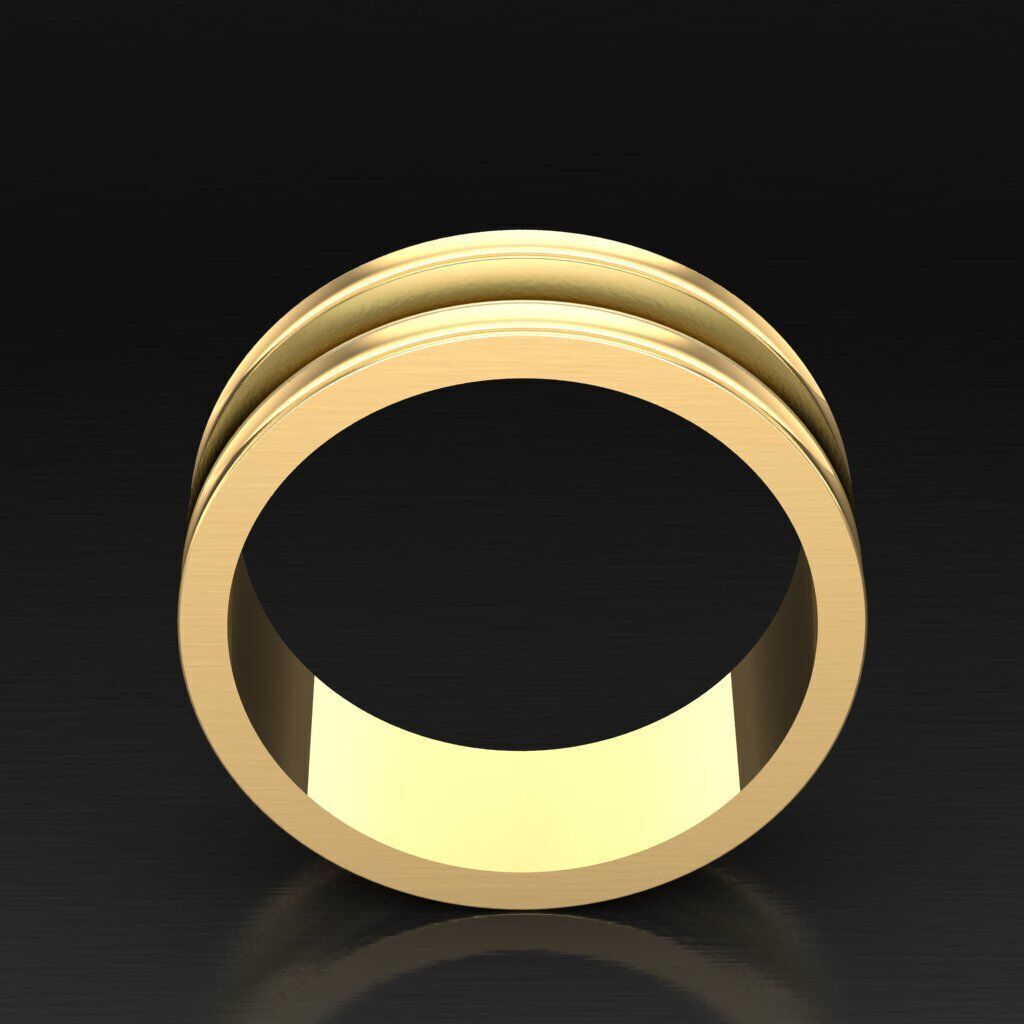 Light Gold Diamond Men Ring 2MR072 3D model_3