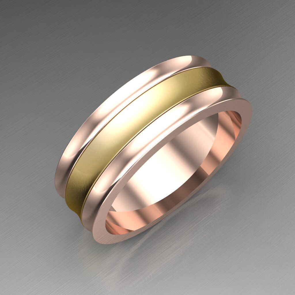 Light Gold Diamond Men Ring 2MR072 3D model_9