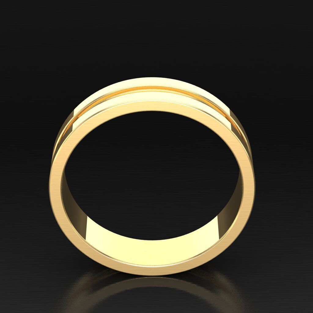 Light Gold Diamond Men Ring 2MR073 3D model_3