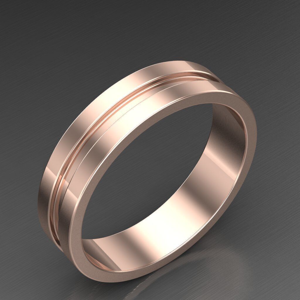 Light Gold Diamond Men Ring 2MR073 3D model_5