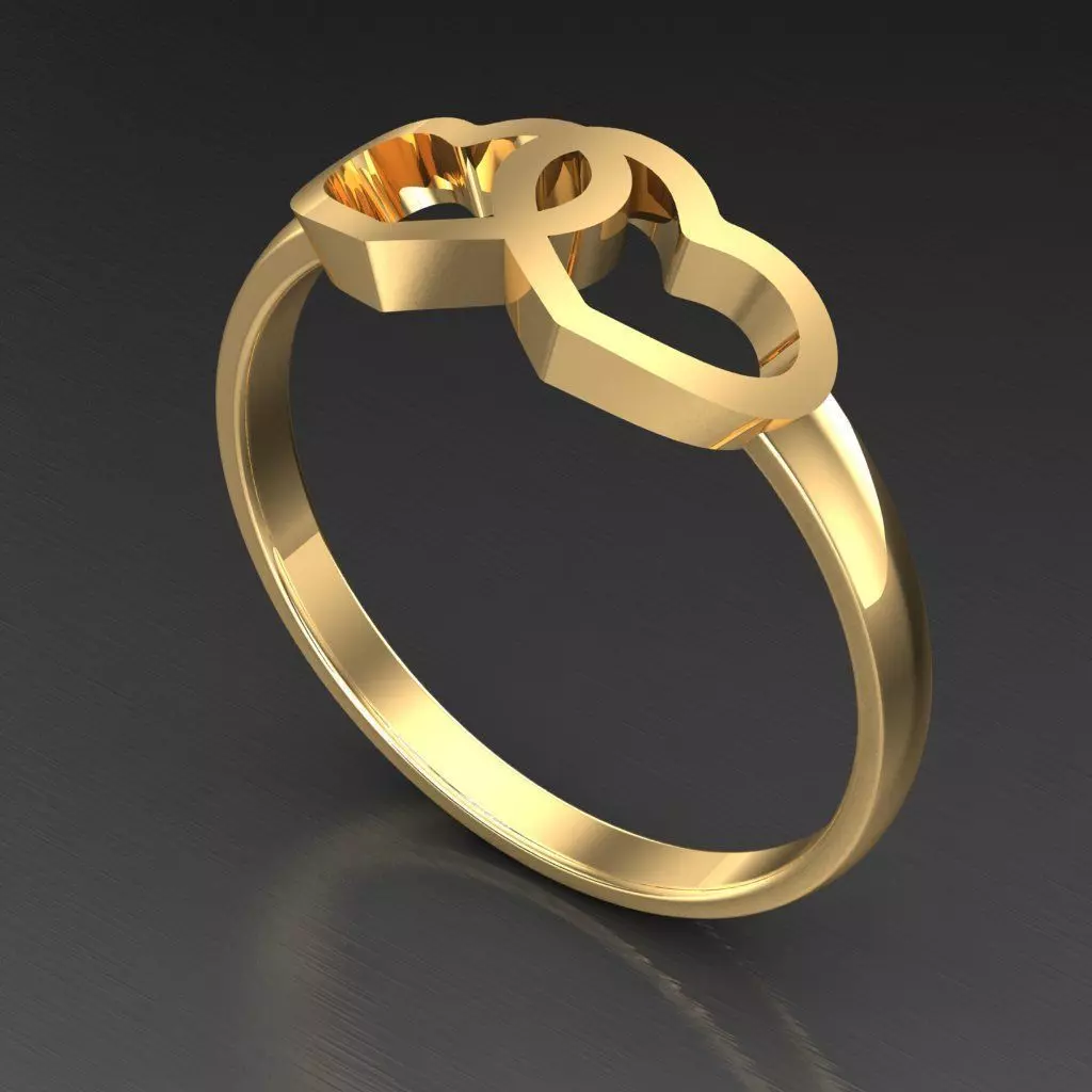 Light Gold Diamond Men Ring 2MR076 3D model_0