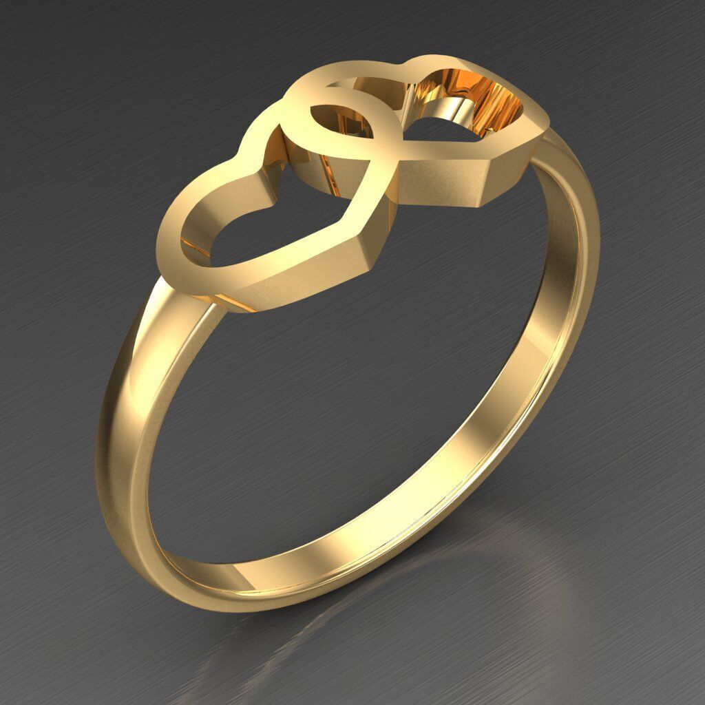 Light Gold Diamond Men Ring 2MR076 3D model_1