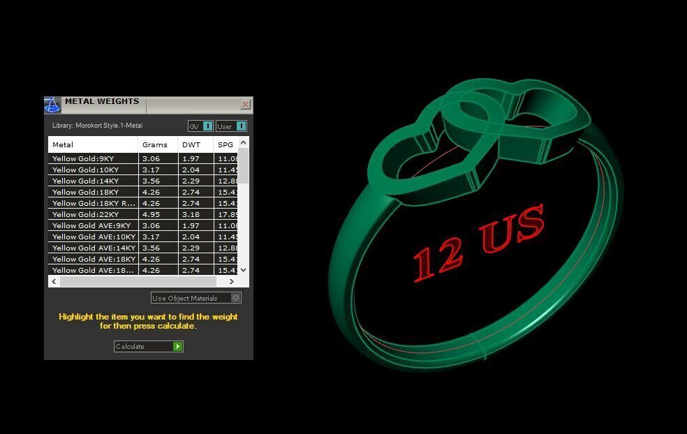 Light Gold Diamond Men Ring 2MR076 3D model_4