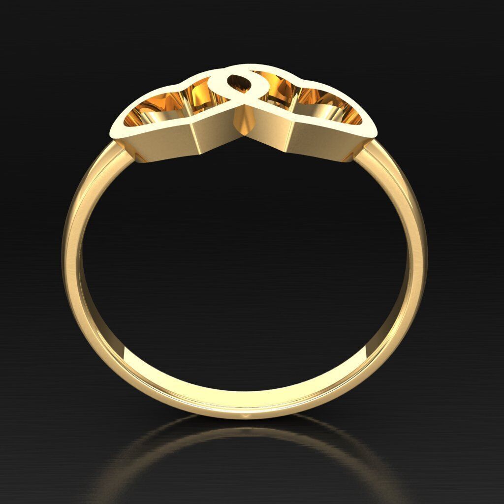 Light Gold Diamond Men Ring 2MR076 3D model_3