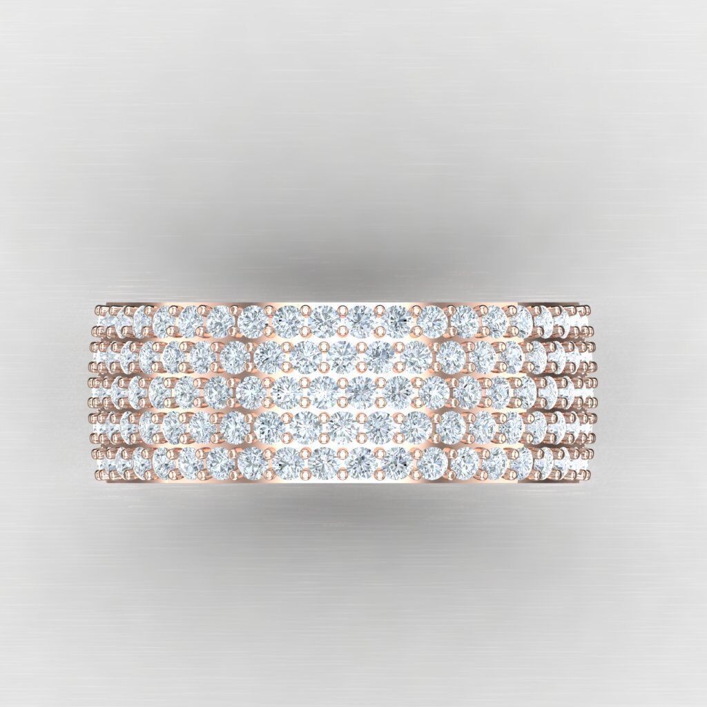 Light Gold Diamond Men Ring 2MR077 3D model_8