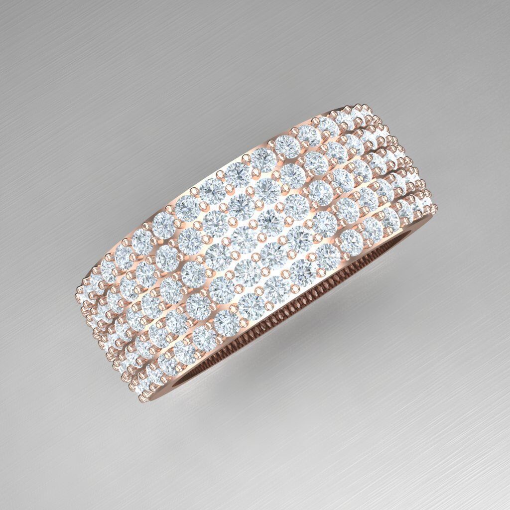 Light Gold Diamond Men Ring 2MR077 3D model_10