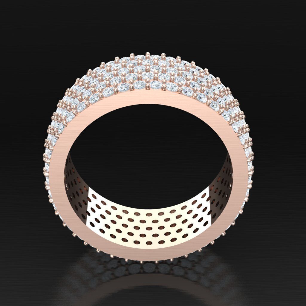 Light Gold Diamond Men Ring 2MR077 3D model_6