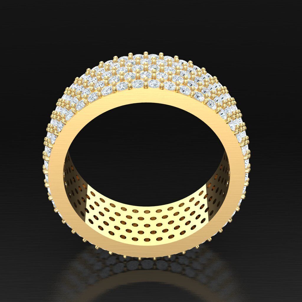 Light Gold Diamond Men Ring 2MR077 3D model_3