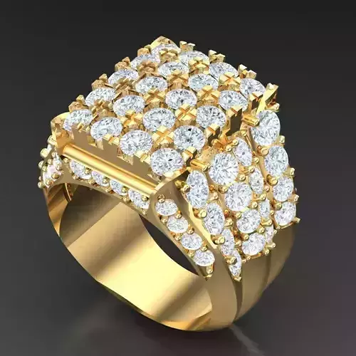 Light Gold Diamond Men Ring 2MR080