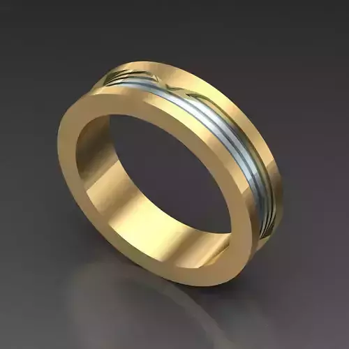 Light Gold Diamond Men Ring 2MR087 3D model