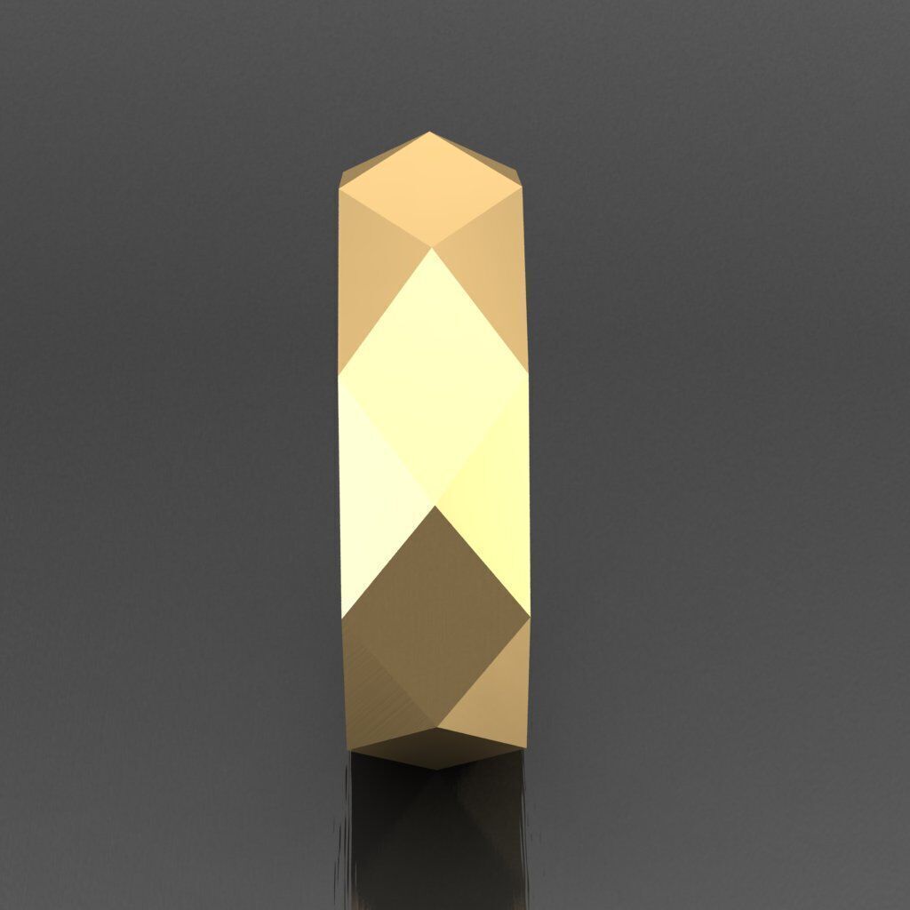 Light Gold Diamond Men Ring 2MR096 3D model_12