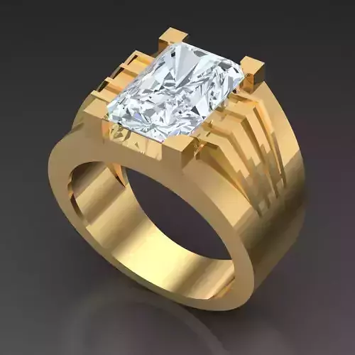 Light Gold Diamond Men Ring 2MR098