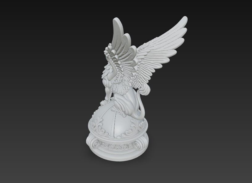 3D Printable Griffin Statue 3D model_9