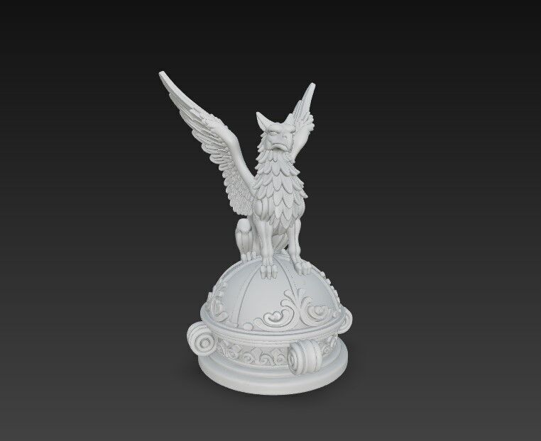 3D Printable Griffin Statue 3D model_5