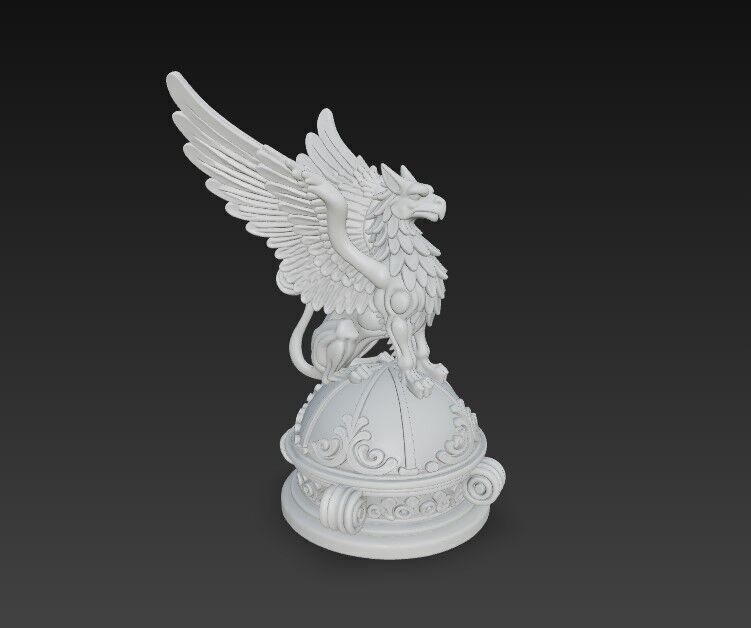 3D Printable Griffin Statue 3D model_6