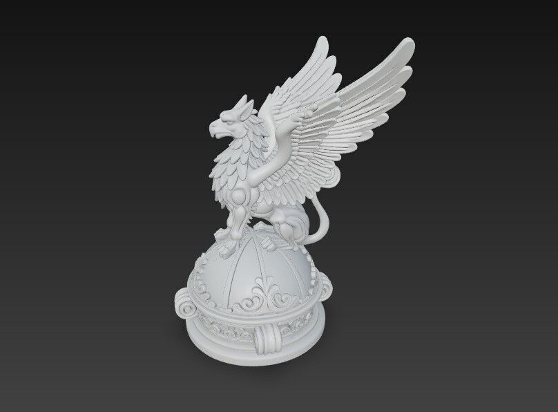 3D Printable Griffin Statue 3D model_10
