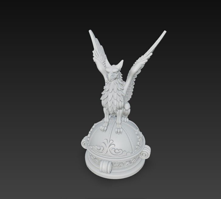 3D Printable Griffin Statue 3D model_2