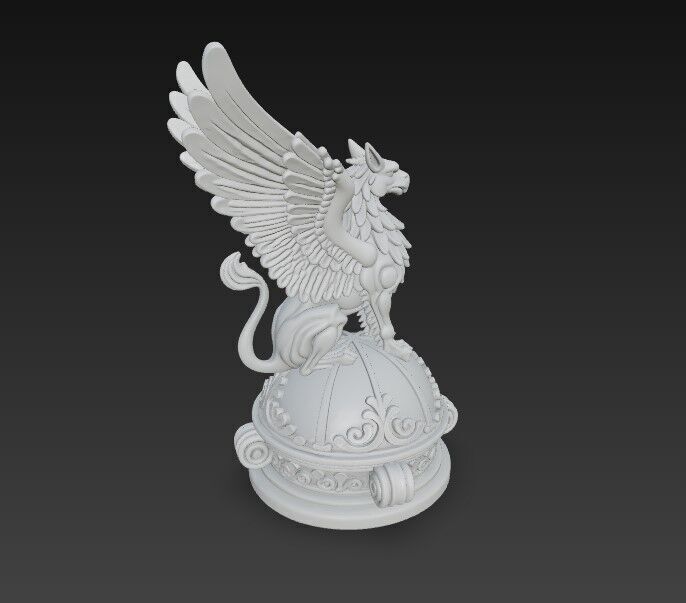 3D Printable Griffin Statue 3D model_7