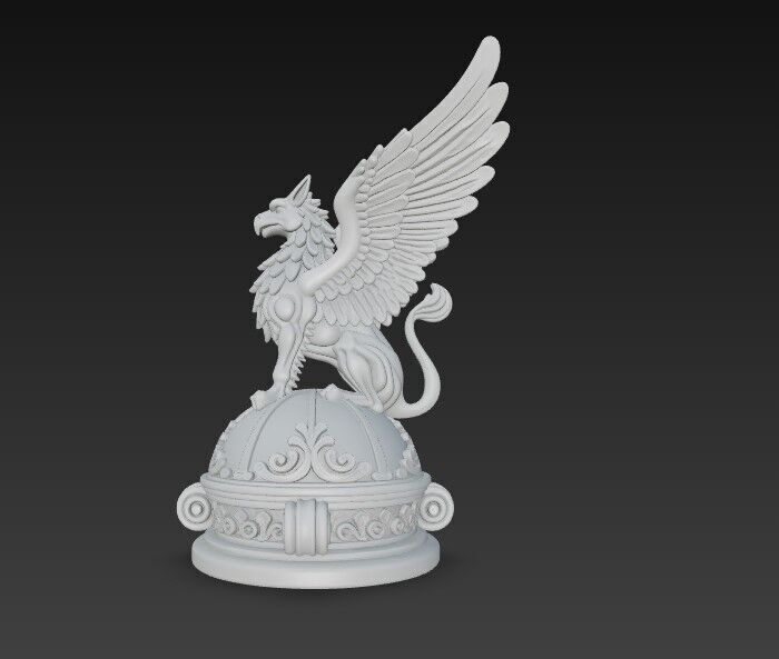 3D Printable Griffin Statue 3D model_1