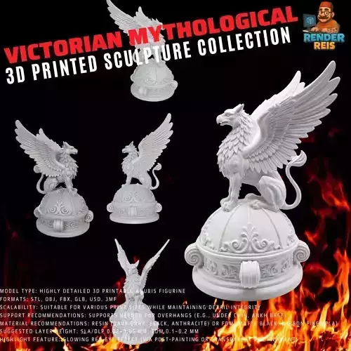 3D Printable Griffin Statue 3D model