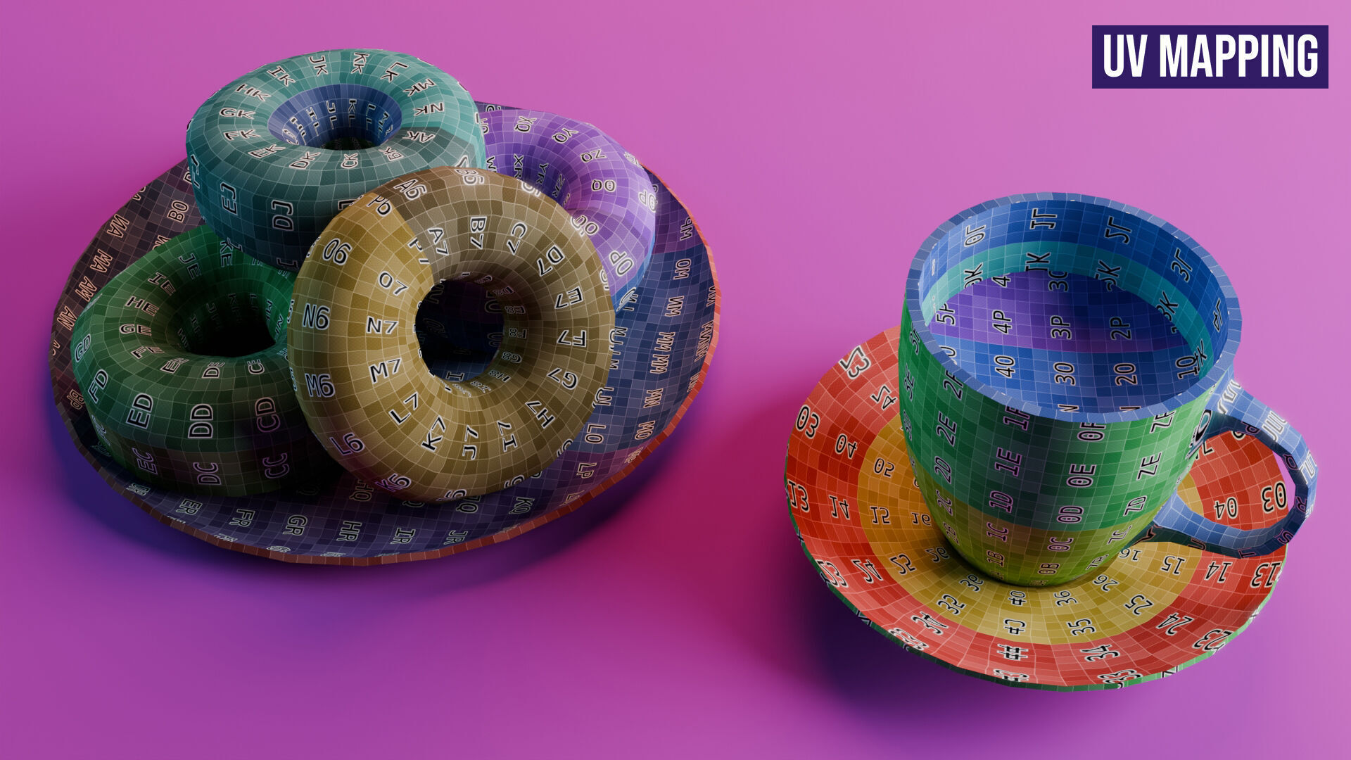 Coffee and Donuts Low-poly 3D model_17