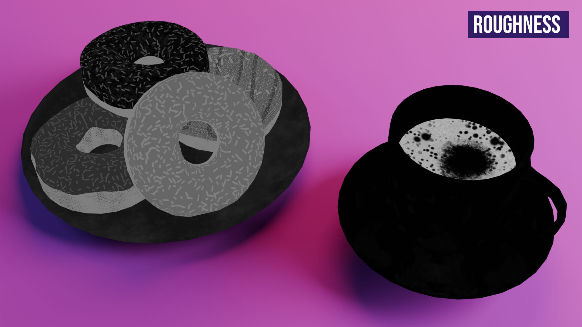Coffee and Donuts Low-poly 3D model_23