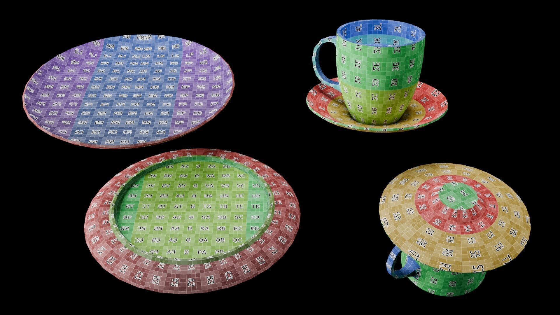 Coffee and Donuts Low-poly 3D model_20