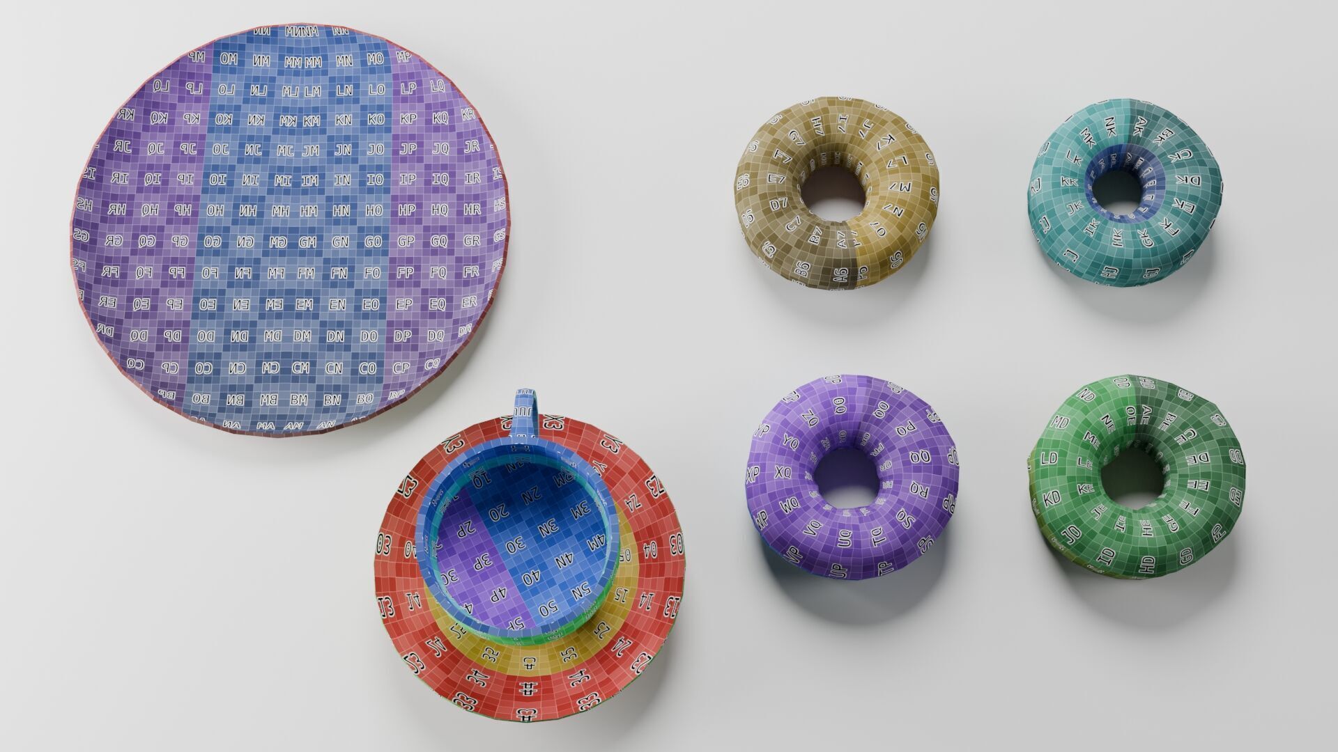 Coffee and Donuts Low-poly 3D model_18