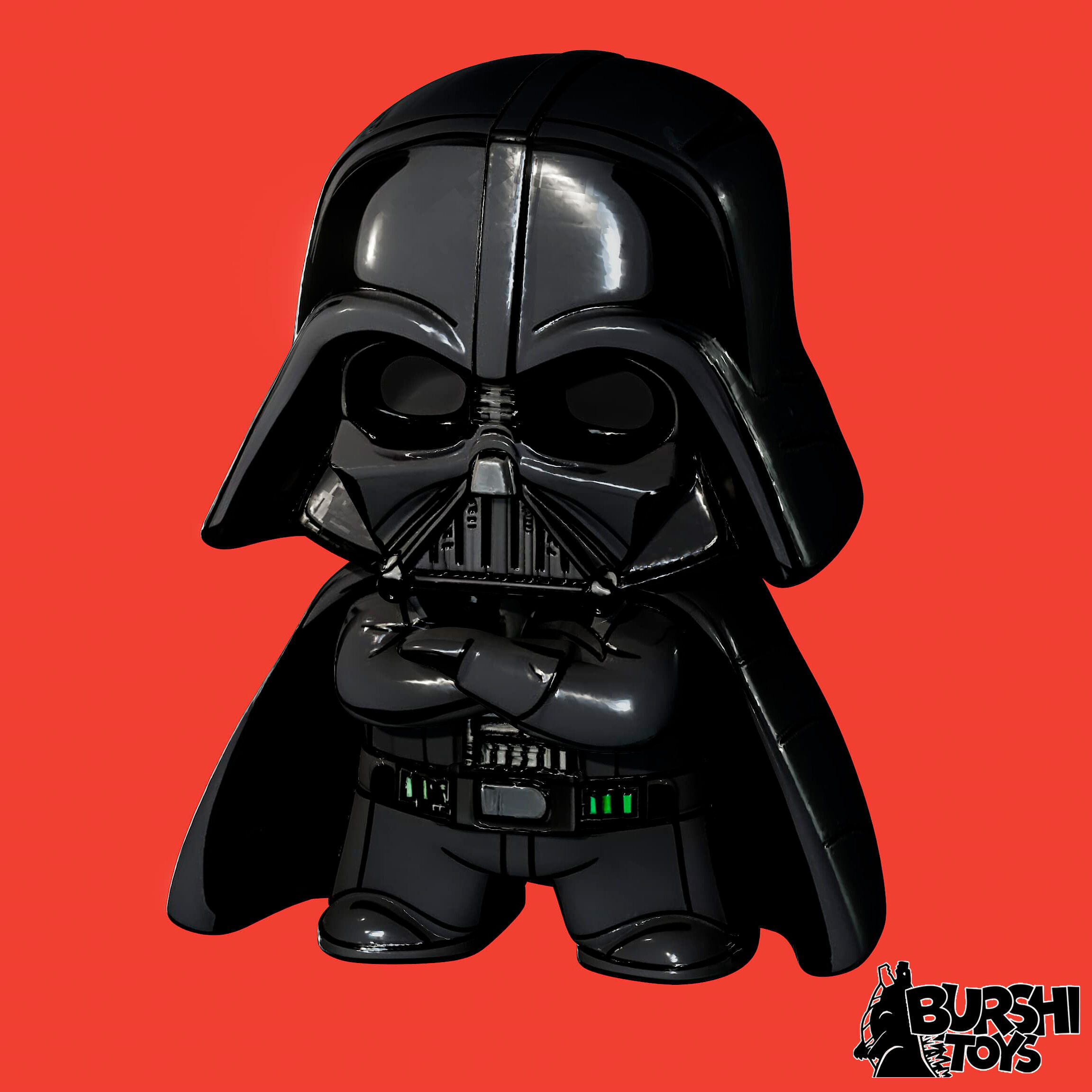 DARTH VADER CHIBI MINIFIGURE AND KEYCHAIN VERSION 3D print model_1