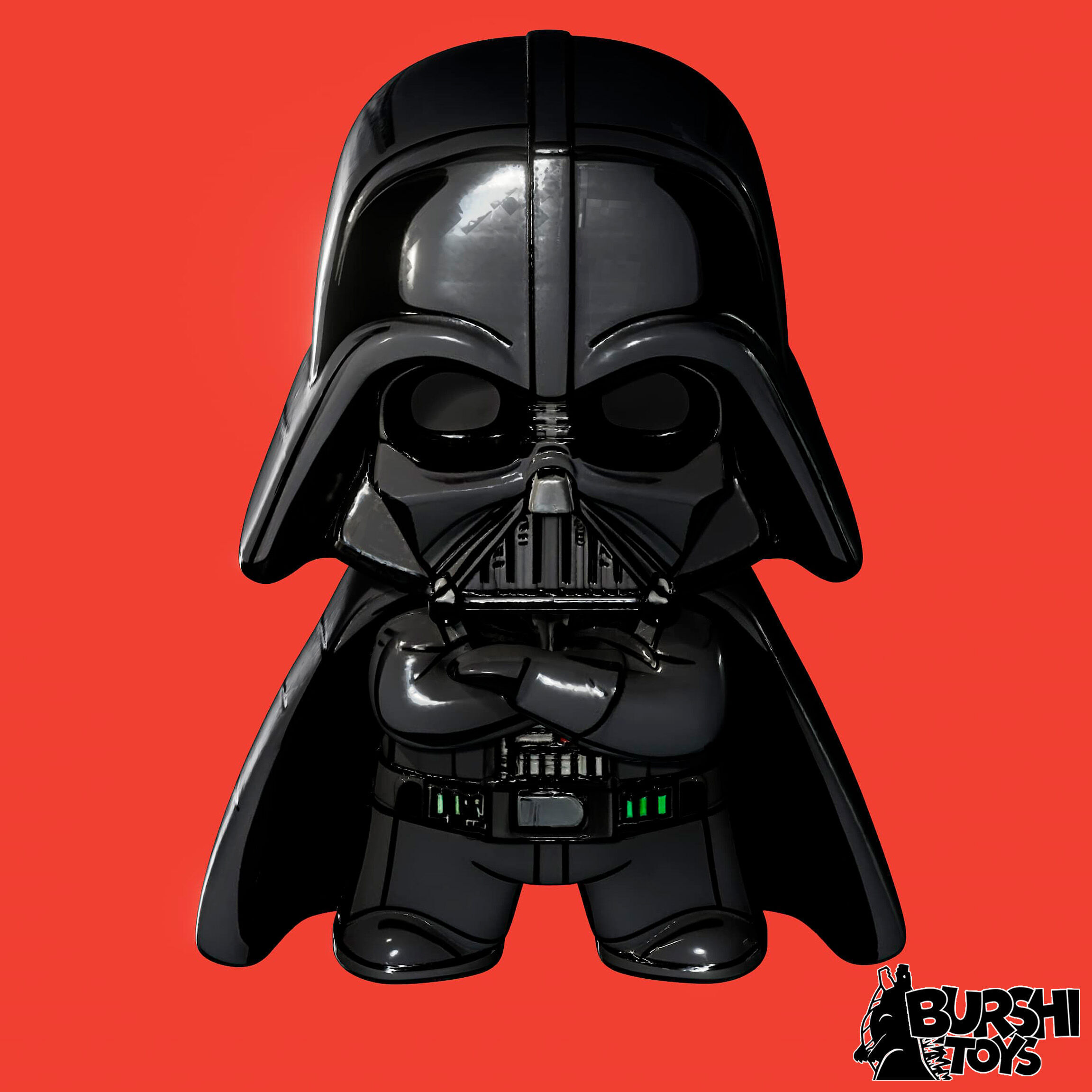 DARTH VADER CHIBI MINIFIGURE AND KEYCHAIN VERSION 3D print model_2