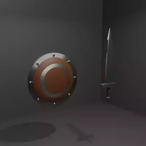 Sword and Shield Low Poly Low-poly 3D model