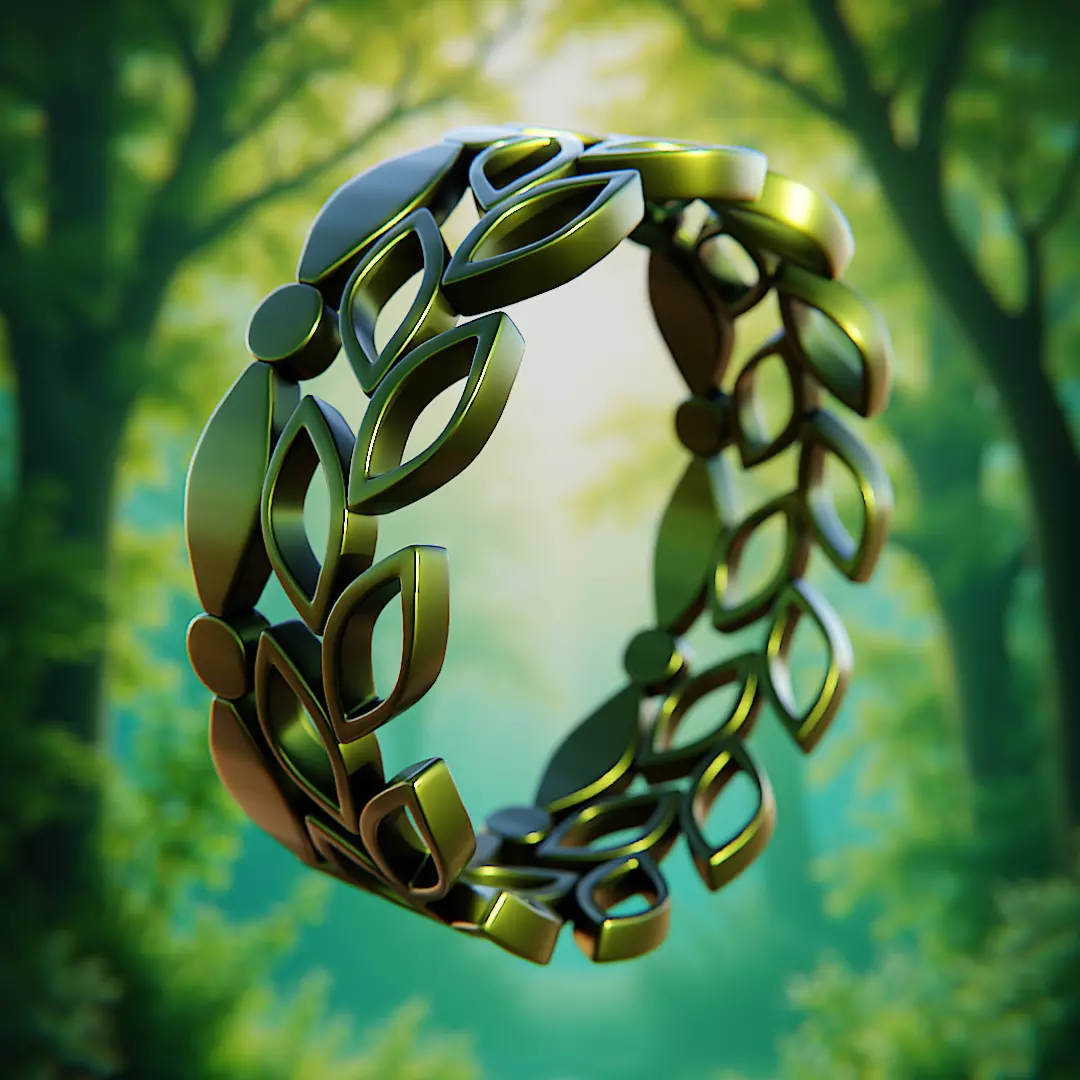 Verdant Leaf Ring - Botanical Nature-Inspired Jewelry 75 3D print model