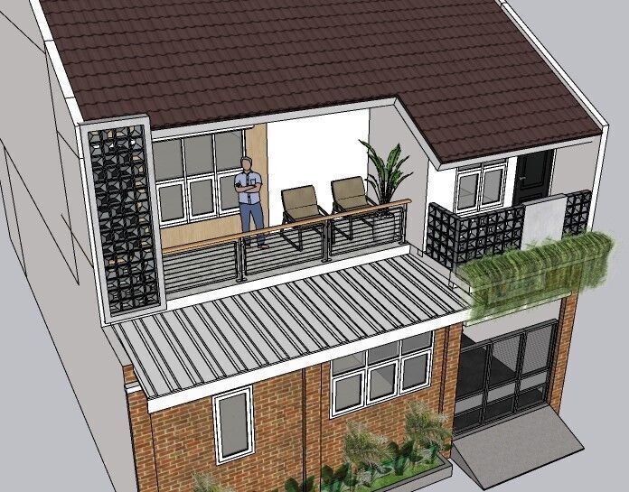 Residential Architecture Low-poly 3D model_3