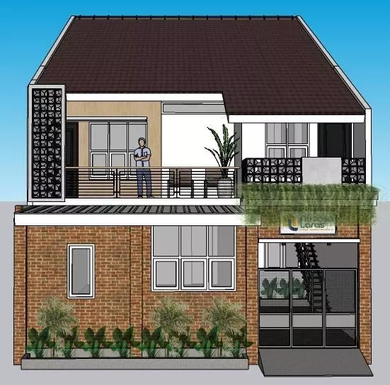 Residential Architecture Low-poly 3D model_0
