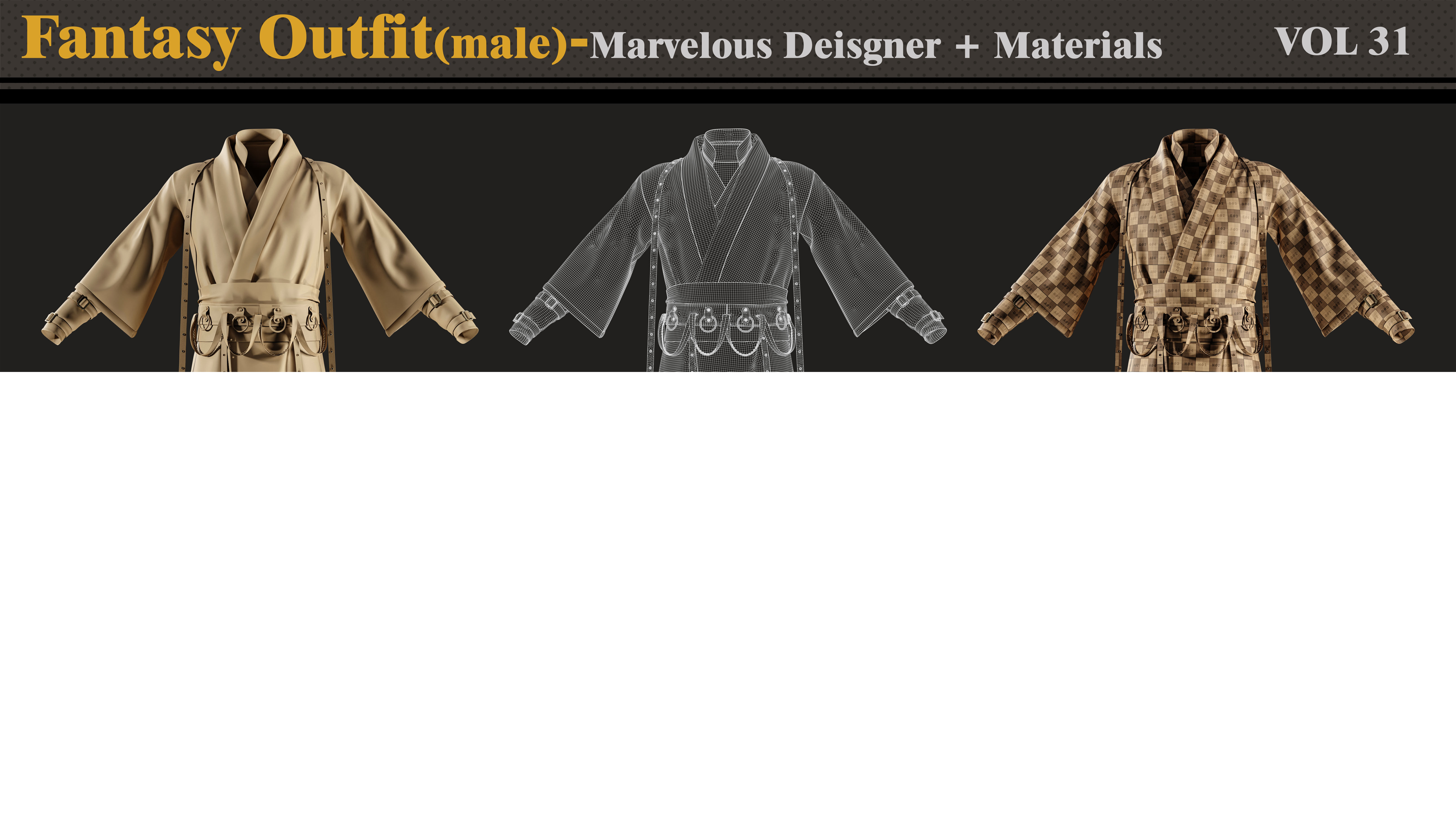 Fantasy Outfit-MD-Clo3d-Smart Material-Textures-OBJ-FBX 3D model_3