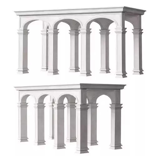 Classic Stone Arcade Facade with Opening Columns 2